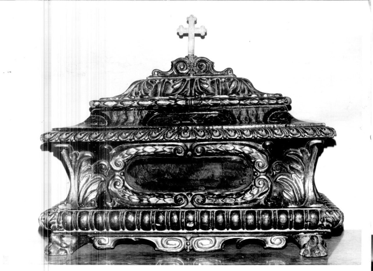 reliquiario a teca - a urna, opera isolata - bottega Italia centrale (prima metà sec. XVII)