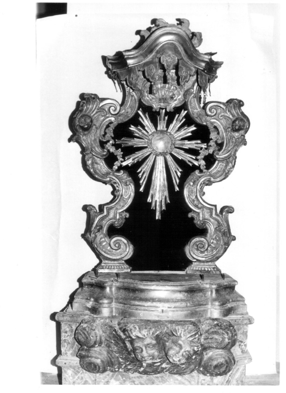 tronetto per esposizione eucaristica, opera isolata - bottega Italia centrale (sec. XVIII)