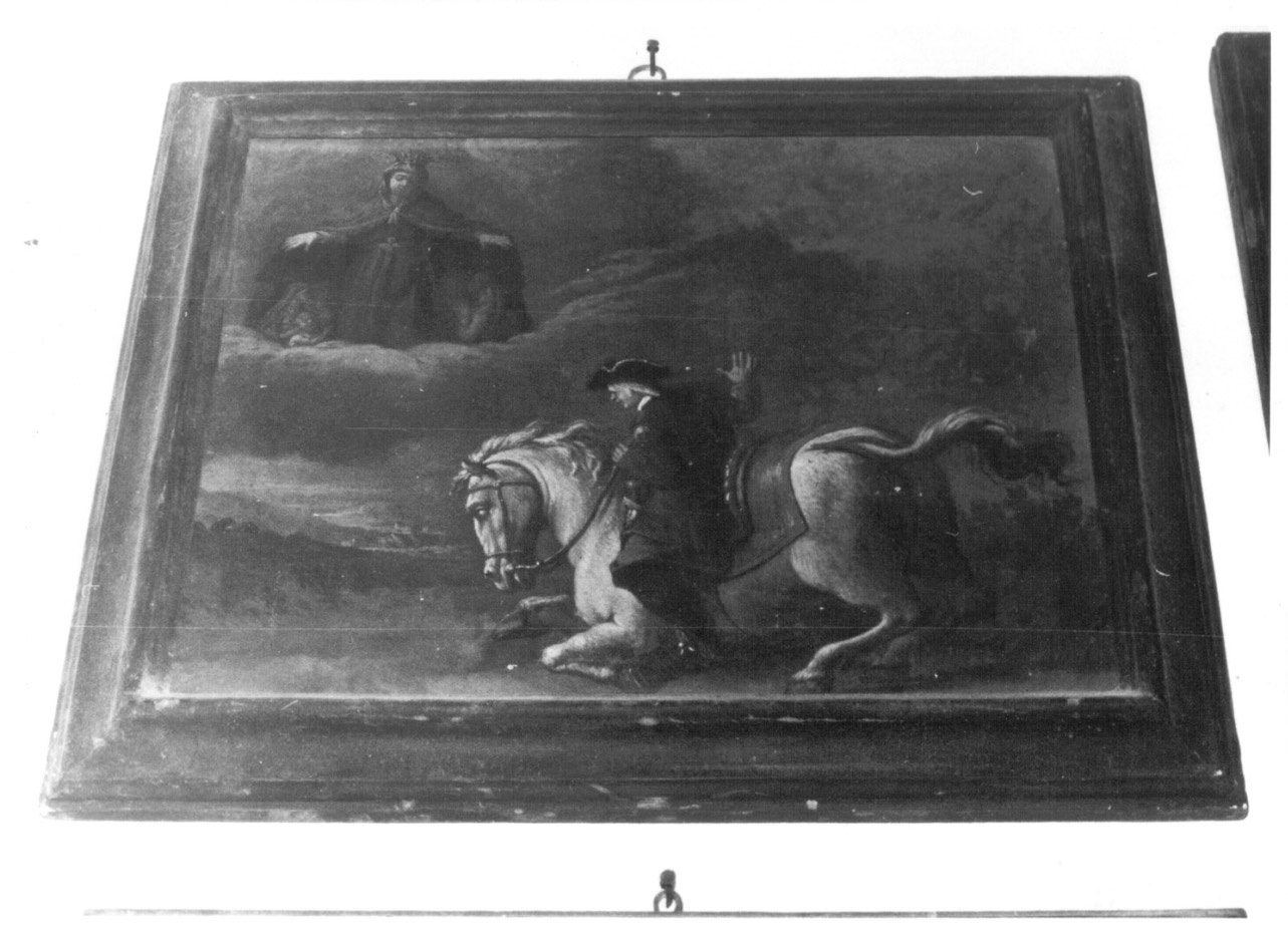 Apparizione della Madonna della Misericordia a un cavaliere, apparizione della Madonna (dipinto, opera isolata) - ambito Italia centrale (seconda metà sec. XVIII)