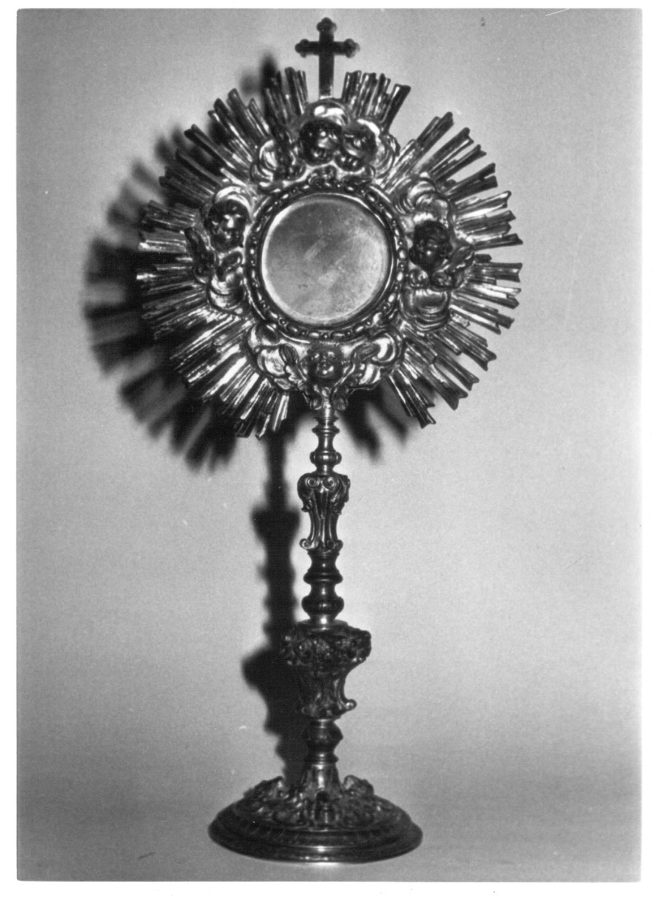 ostensorio - a raggiera, opera isolata - bottega Italia centrale (prima metà sec. XVIII)