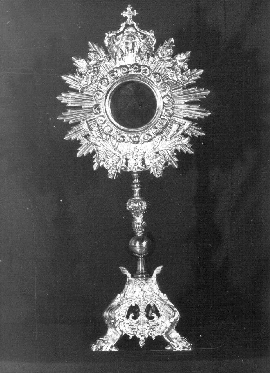 ostensorio - a raggiera, opera isolata - produzione Italia settentrionale (prima metà sec. XX)