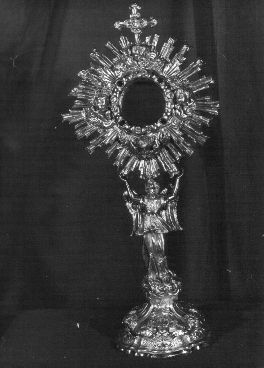 angelo (ostensorio - a raggiera, opera isolata) - bottega Italia centrale (seconda metà sec. XVIII)