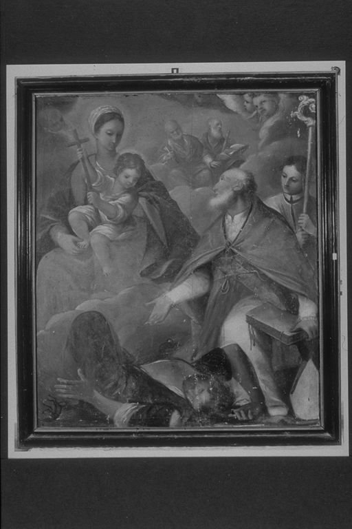 Sant'Ubaldo libera un'indemoniata (dipinto, opera isolata) - ambito umbro (sec. XVII)