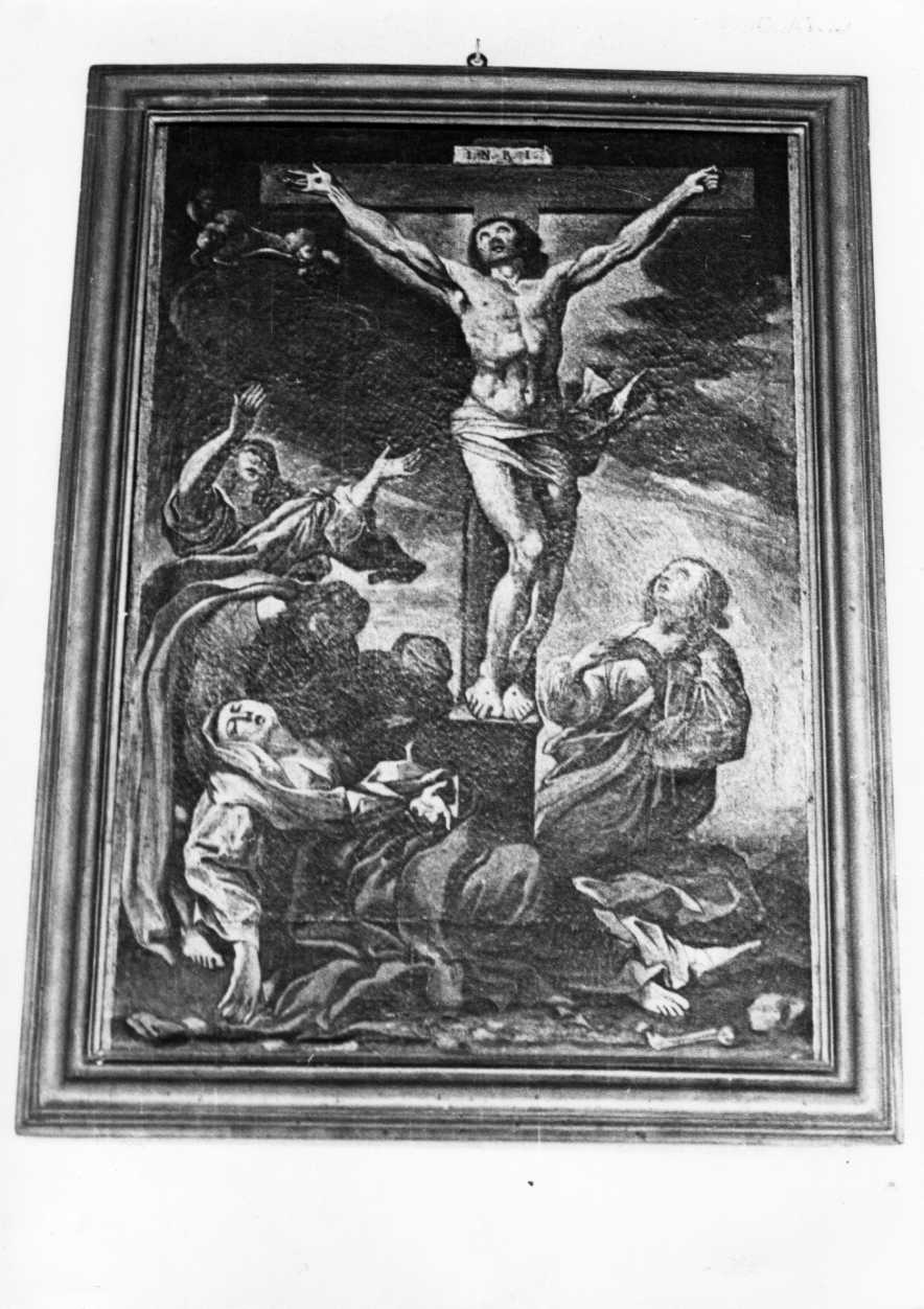 Cristo crocifisso con la Madonna, Santa Maria Maddalena e San Giovanni eva ngelista (dipinto, opera isolata) - ambito umbro (seconda metà sec. XVII)