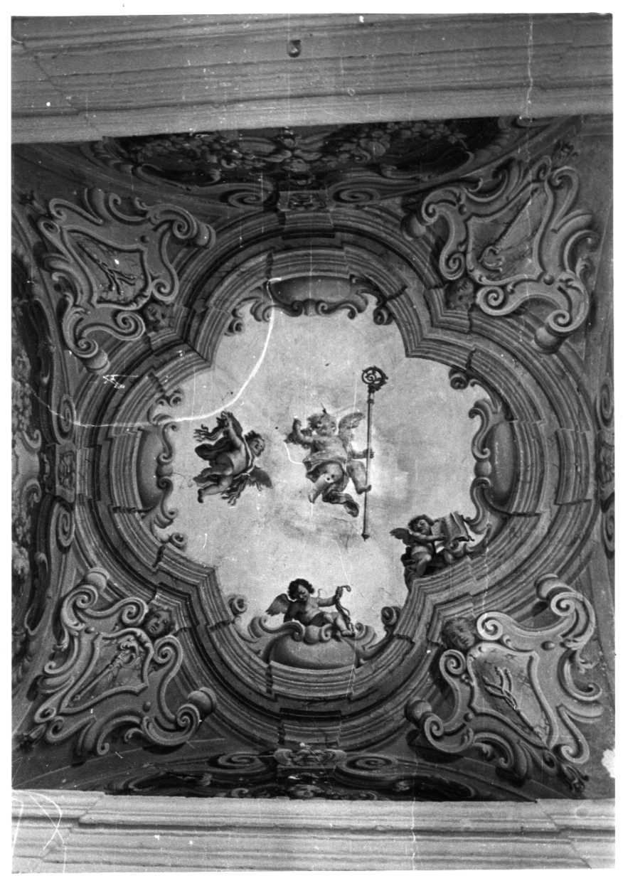 angioletti con simboli della Confraternita dei Disciplinati di S.Agostino (dipinto, opera isolata) di Appiani Francesco (attribuito) (sec. XVIII, sec. XVIII)