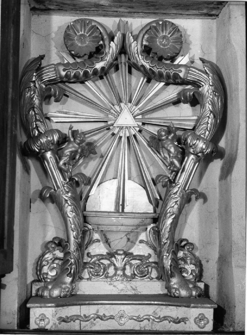 tronetto per esposizione eucaristica, opera isolata - bottega umbra (sec. XIX)