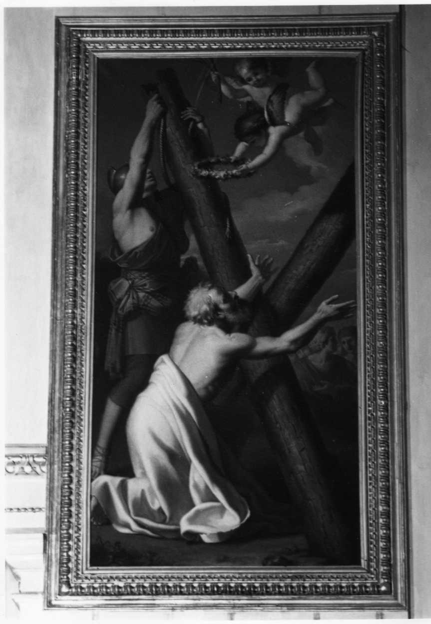 Sant'Andrea in adorazione della croce (dipinto, opera isolata) di Ferreri Vincenzo (attribuito) (sec. XVIII)