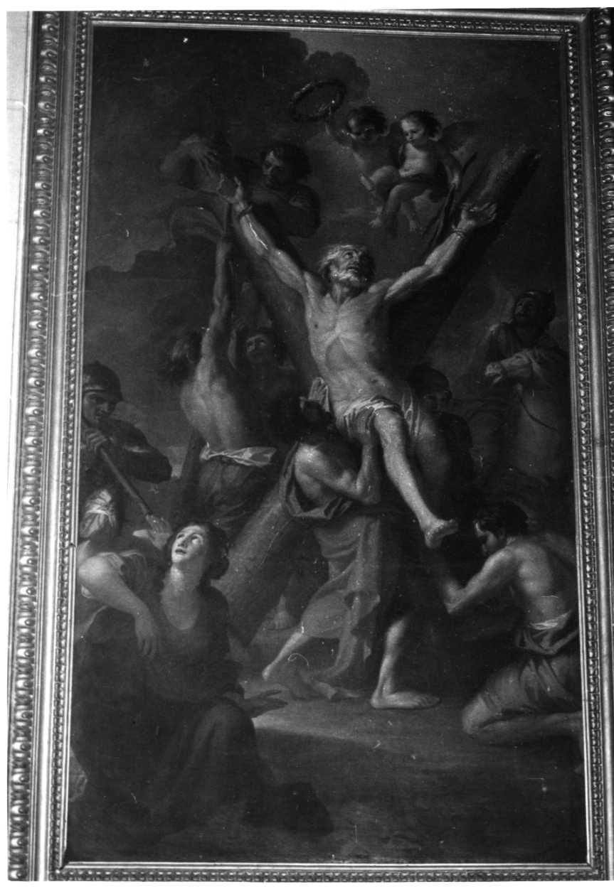 martirio di Sant'Andrea (dipinto, opera isolata) di Leopardi Marcello (attribuito) (sec. XVIII)