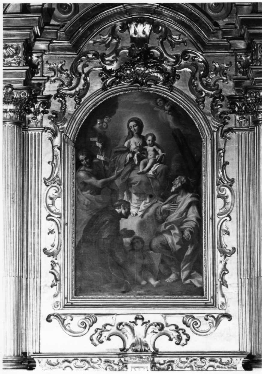 Madonna con Bambino e Santi (dipinto, elemento d'insieme) di Lapis Gaetano detto Carraccetto (attribuito) (sec. XVIII)