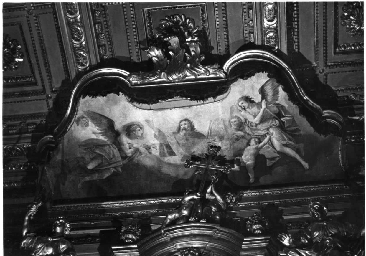 Dio Padre adorato dagli angeli (dipinto, opera isolata) di Leopardi Marcello (attribuito) (sec. XVIII)