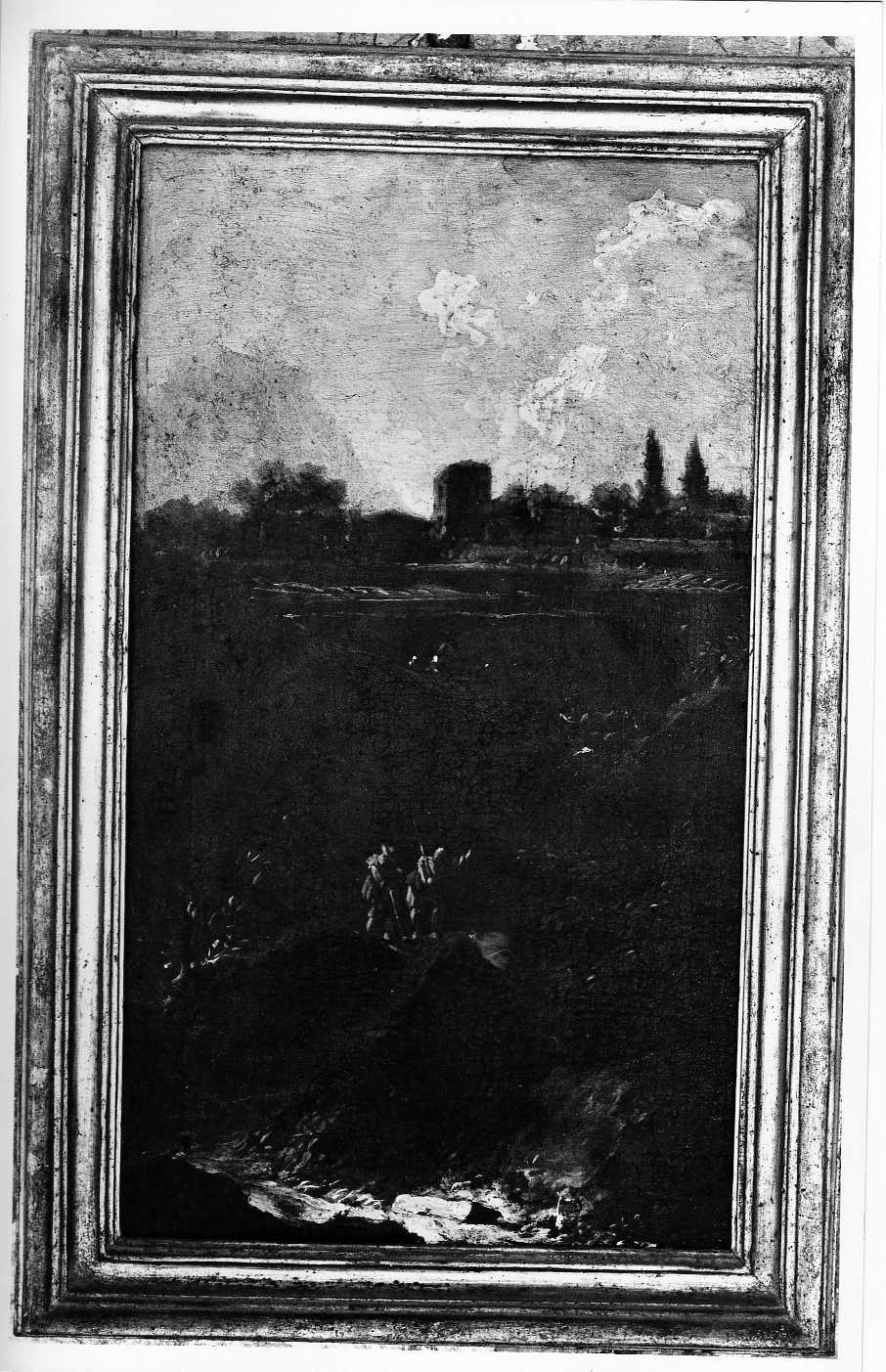 paesaggio laziale con viandanti (dipinto, opera isolata) di De Marchis Alessio (prima metà sec. XVIII)