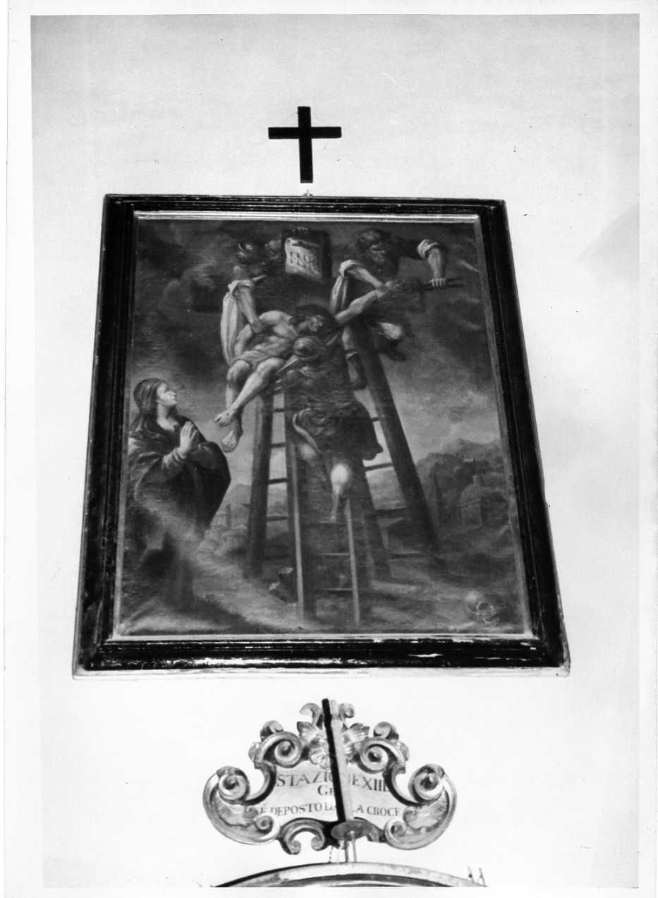 stazione XIII: Gesù deposto dalla croce (dipinto, ciclo) di Pentini Domenico (sec. XVIII)