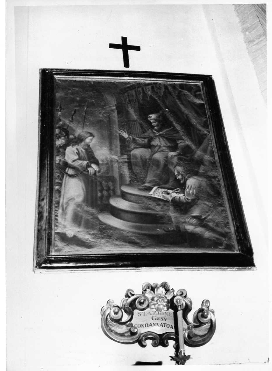 stazione I: Gesù condannato a morte (dipinto, ciclo) di Pentini Domenico (sec. XVIII)