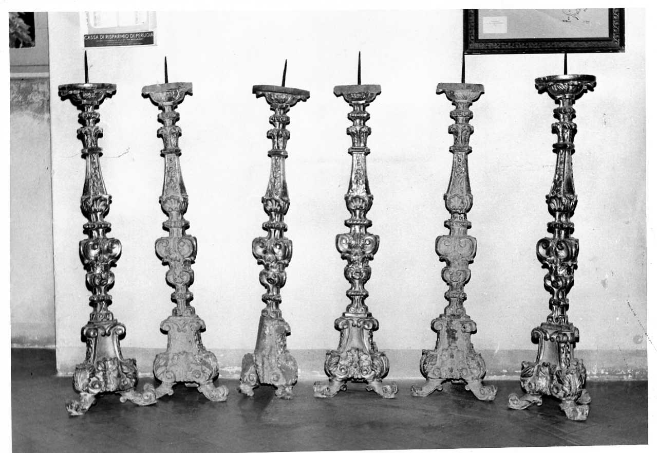 candeliere, serie - bottega umbra (sec. XVIII)