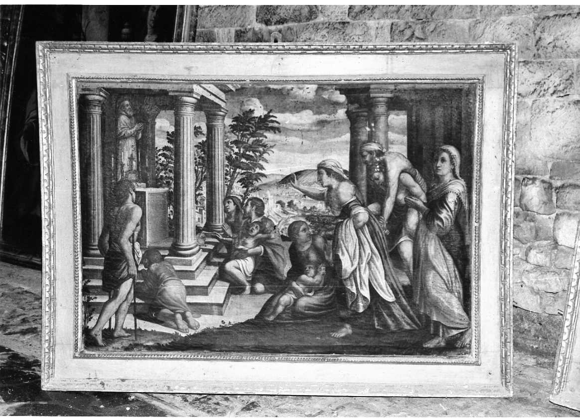 donne e uomini in preghiera (dipinto, opera isolata) - ambito umbro (sec. XVI)