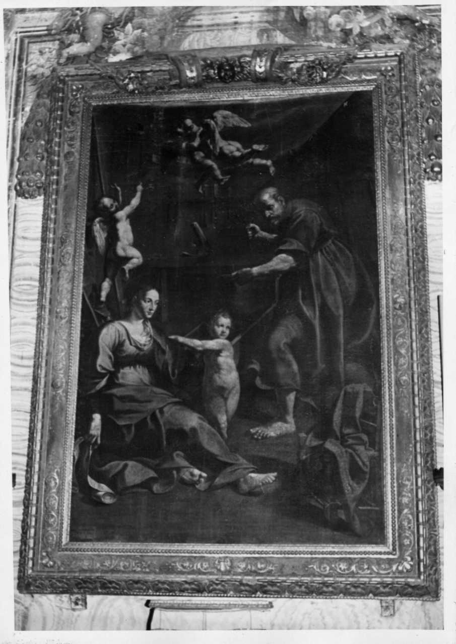 Sacra Famiglia (dipinto, opera isolata) di Polinori Andrea (sec. XVII)