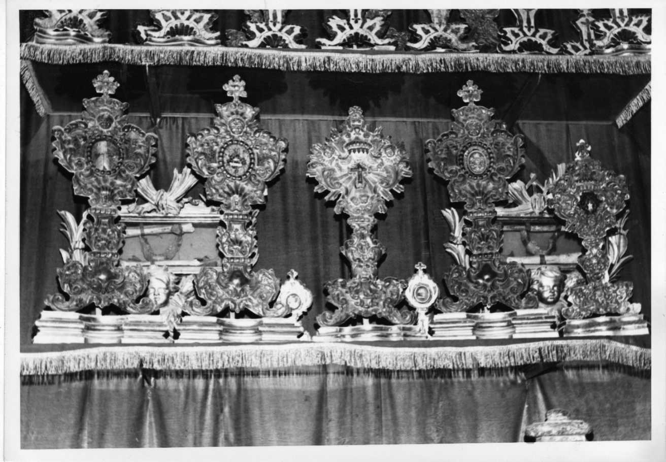 reliquiario - a ostensorio, serie - bottega Italia centrale (sec. XVIII)