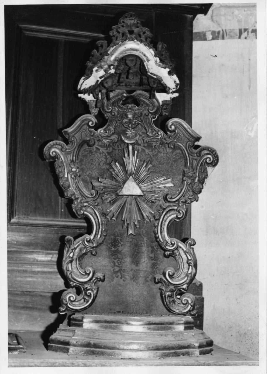 tronetto per esposizione eucaristica, opera isolata - bottega Italia centrale (secc. XVII/ XVIII)