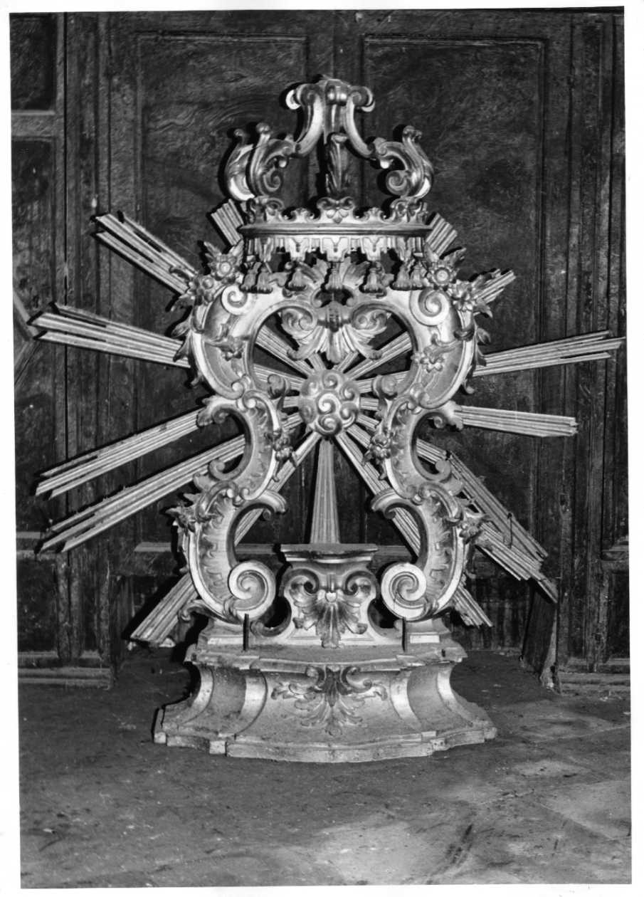 tronetto per esposizione eucaristica, opera isolata - bottega Italia centrale (secc. XVII/ XVIII)