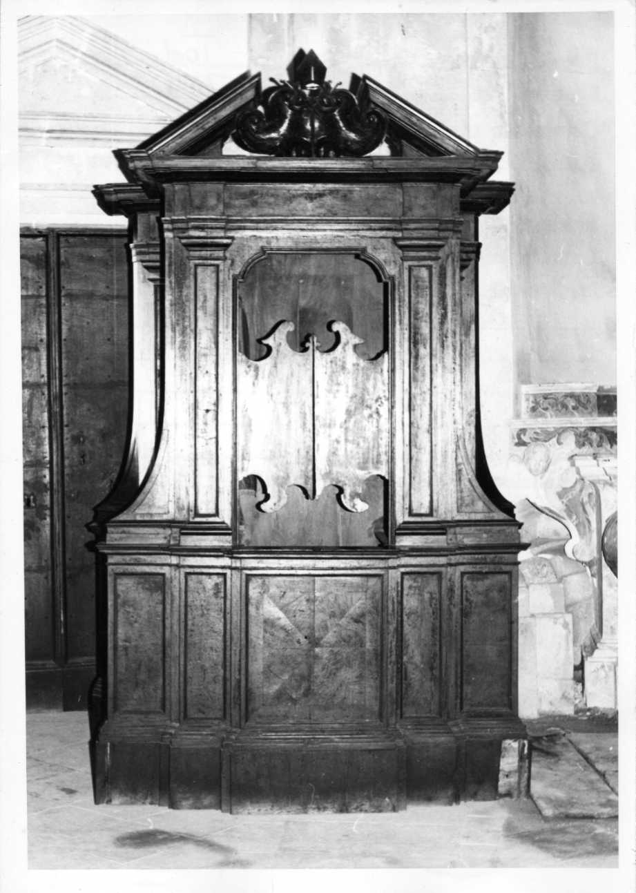 confessionale, opera isolata - bottega Italia centrale (sec. XVIII)