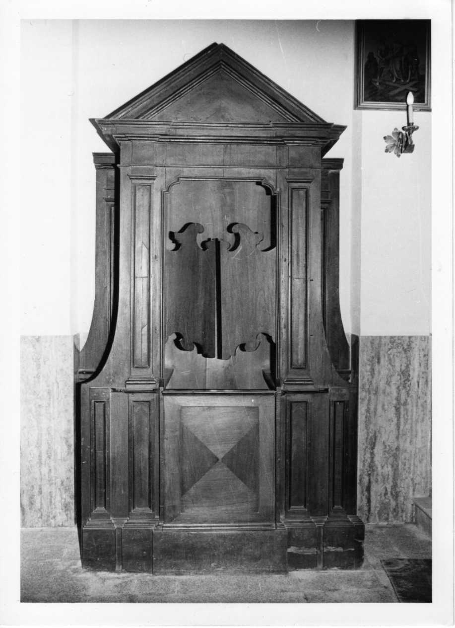 confessionale, opera isolata - bottega Italia centrale (sec. XVIII)