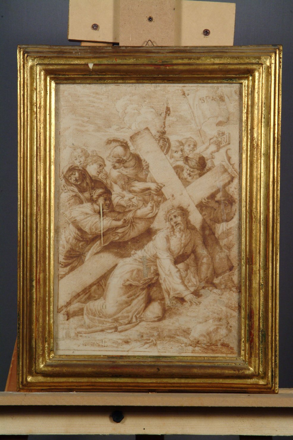 La Veronica asciuga il volto del Cristo (disegno, opera isolata) di Danti Egnazio (prima metà sec. XVII)
