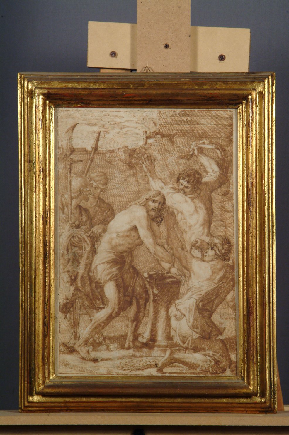 flagellazione di Cristo (disegno, opera isolata) - ambito romano (seconda metà sec. XVII)