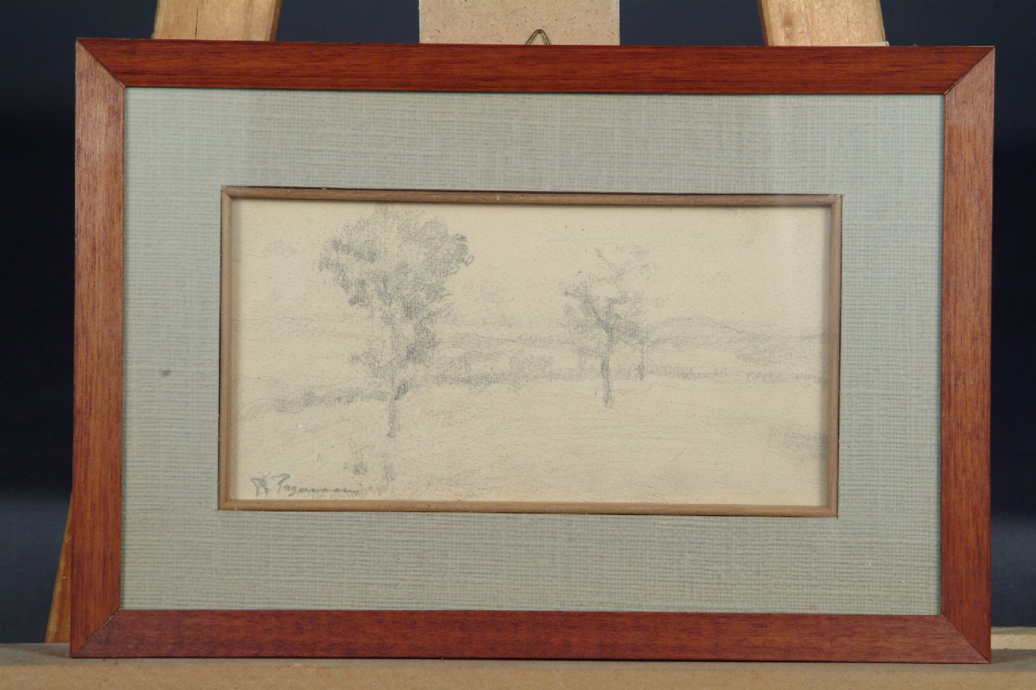 paesaggio con alberi (disegno, opera isolata) di Paganini Ettore (attribuito) (prima metà sec. XX)