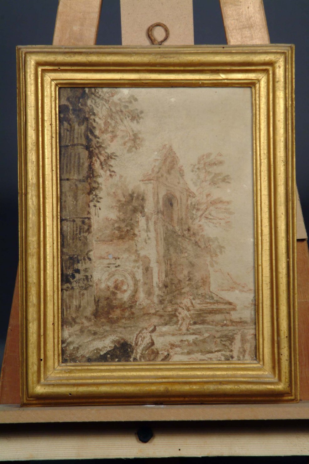 paesaggio con architetture (disegno, opera isolata) - ambito umbro (seconda metà sec. XVIII)