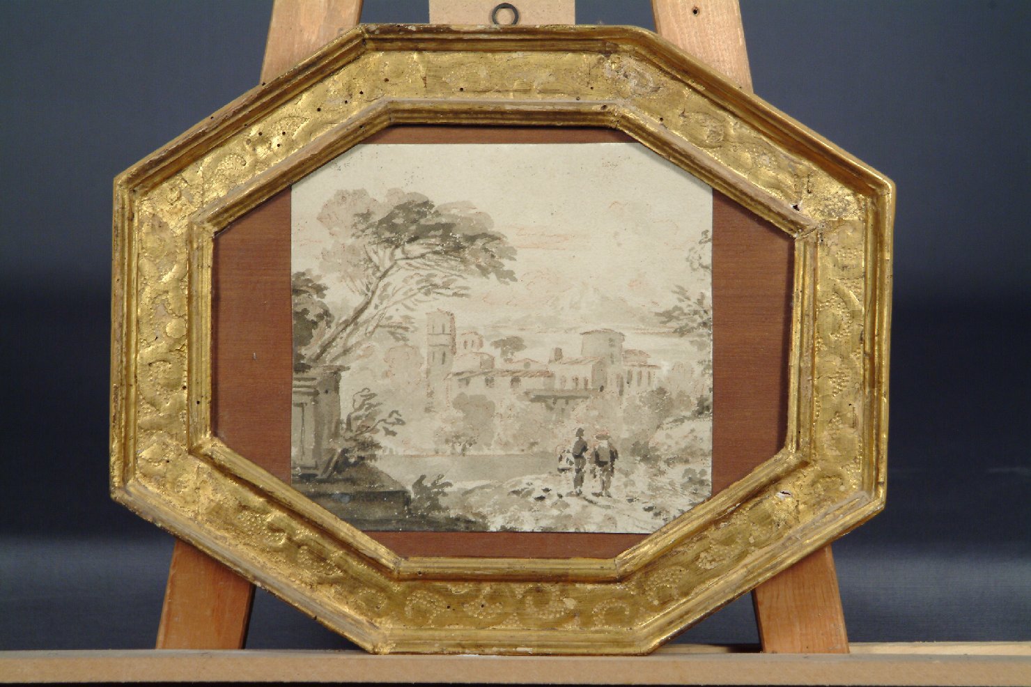 Paesaggio con architetture (disegno, opera isolata) - ambito umbro (seconda metà sec. XVIII)