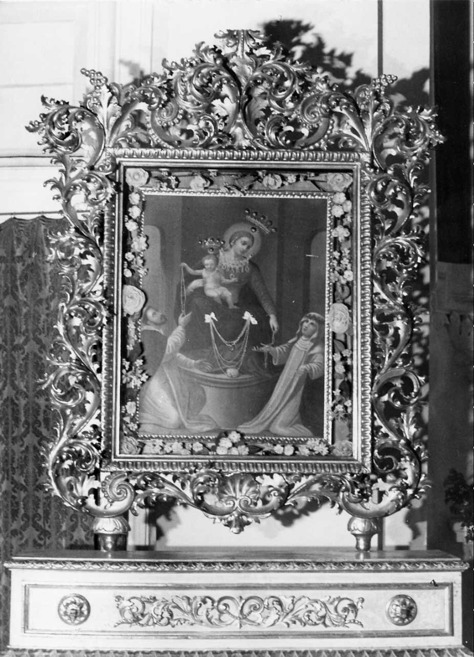 Madonna del Rosario con San Domenico e Santa Caterina da Siena (dipinto, insieme) - ambito Italia centrale (sec. XVII)