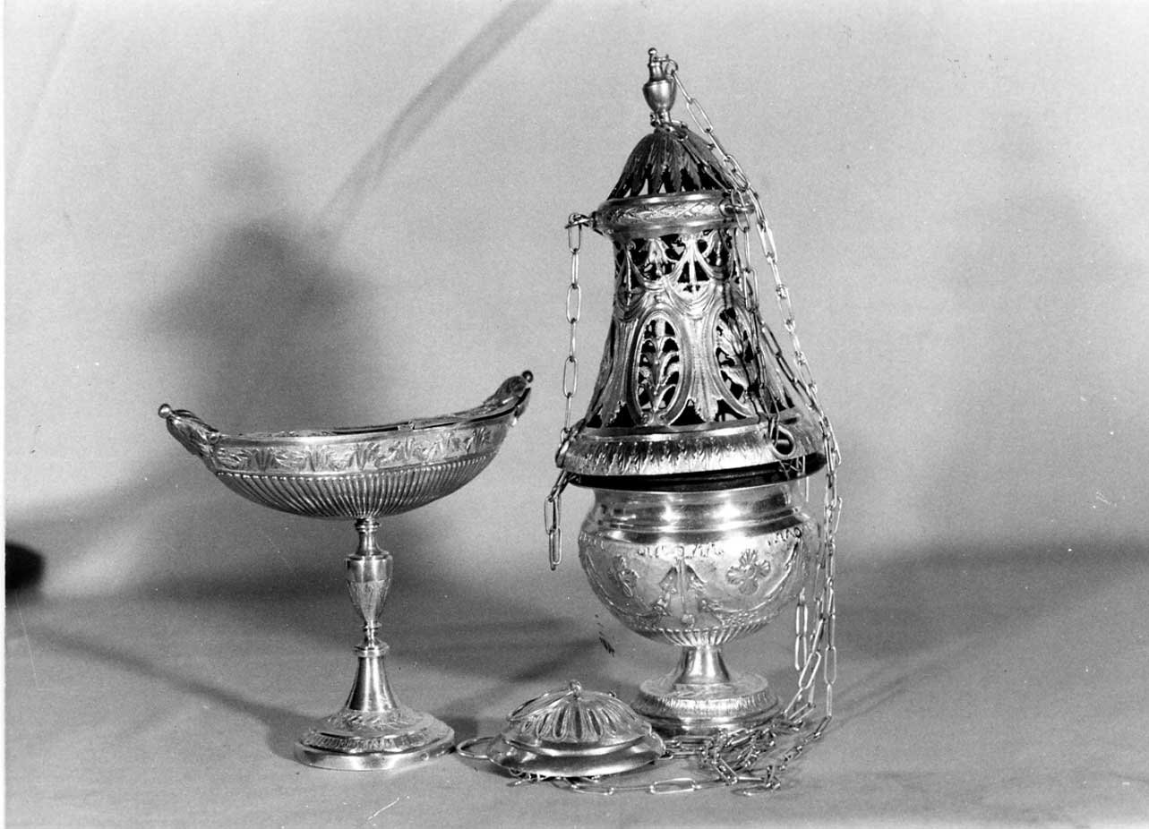 navicella portaincenso - a doppia valva, opera isolata - bottega Italia centrale (sec. XVIII)