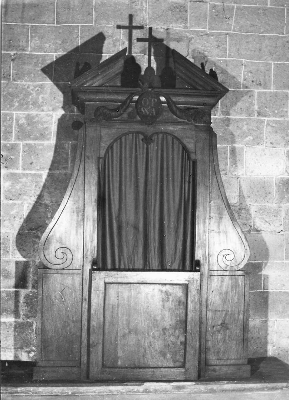 confessionale, opera isolata - bottega Italia centrale (sec. XVII)