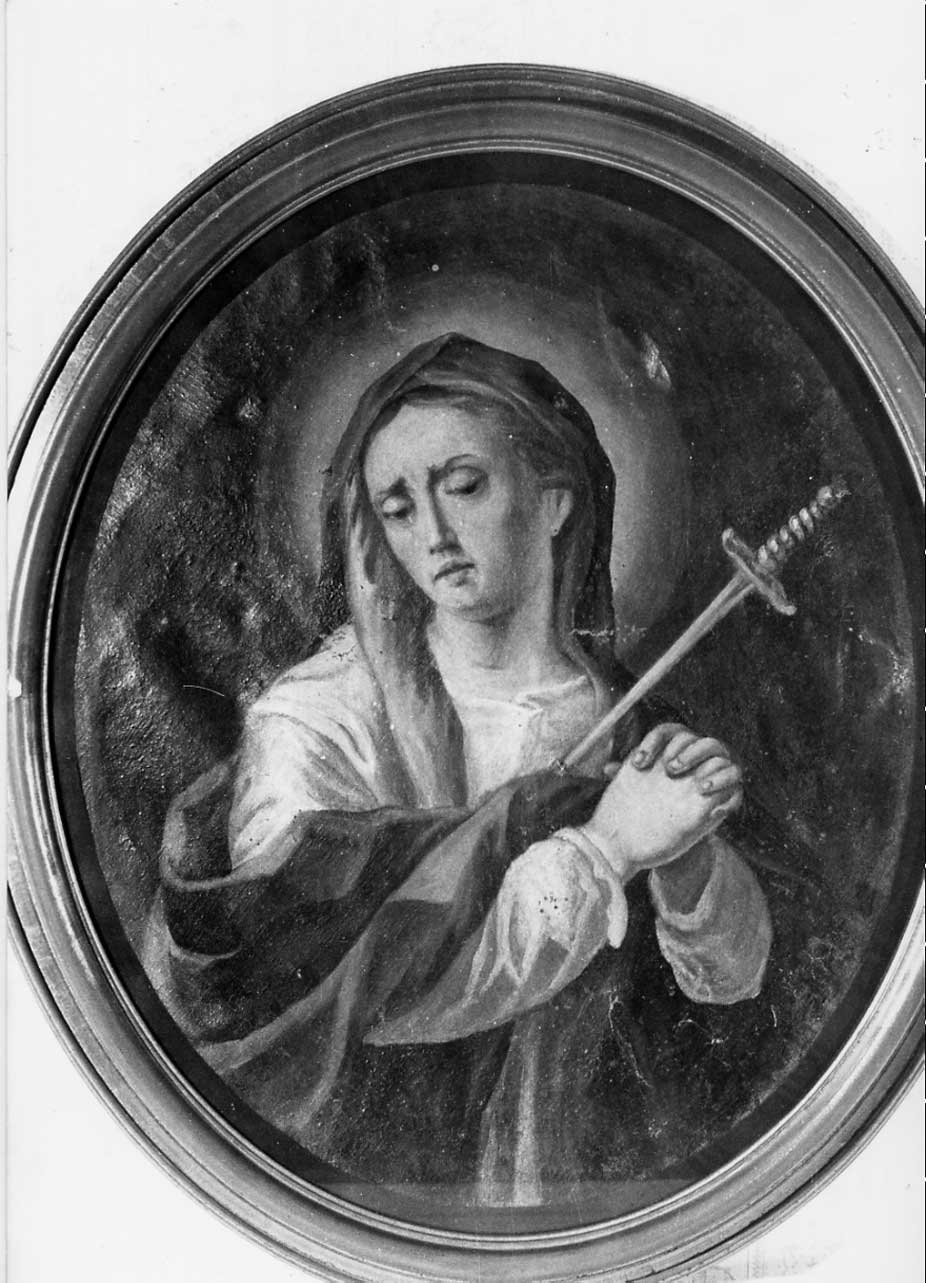 Madonna Addolorata con simboli della Passione (dipinto, opera isolata) - ambito Italia centrale (sec. XVII)