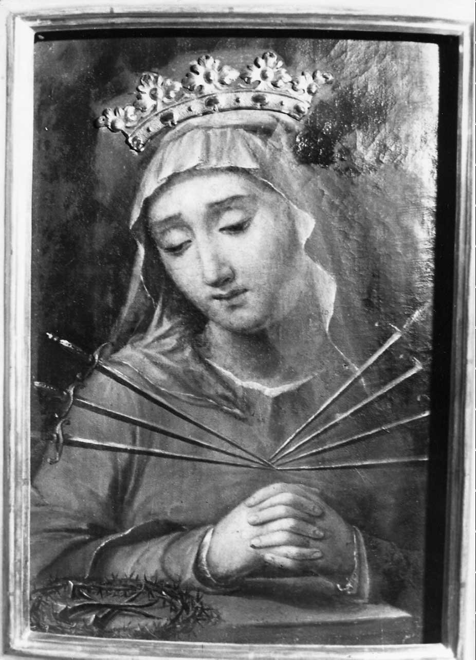 Madonna Addolorata con simboli della Passione (dipinto, opera isolata) - ambito Italia centrale (sec. XVIII)