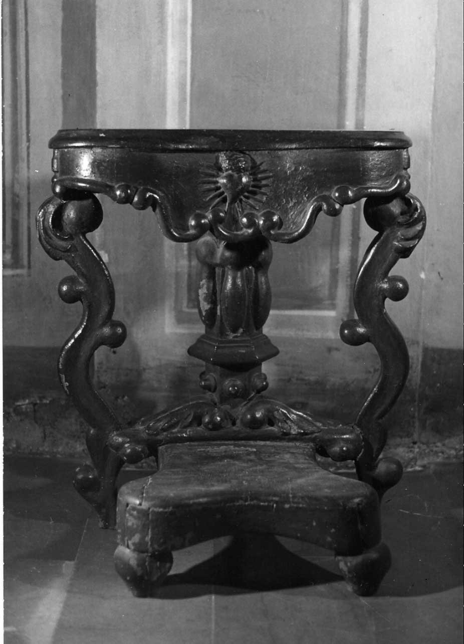 inginocchiatoio, opera isolata - bottega Italia centrale (fine sec. XVII)