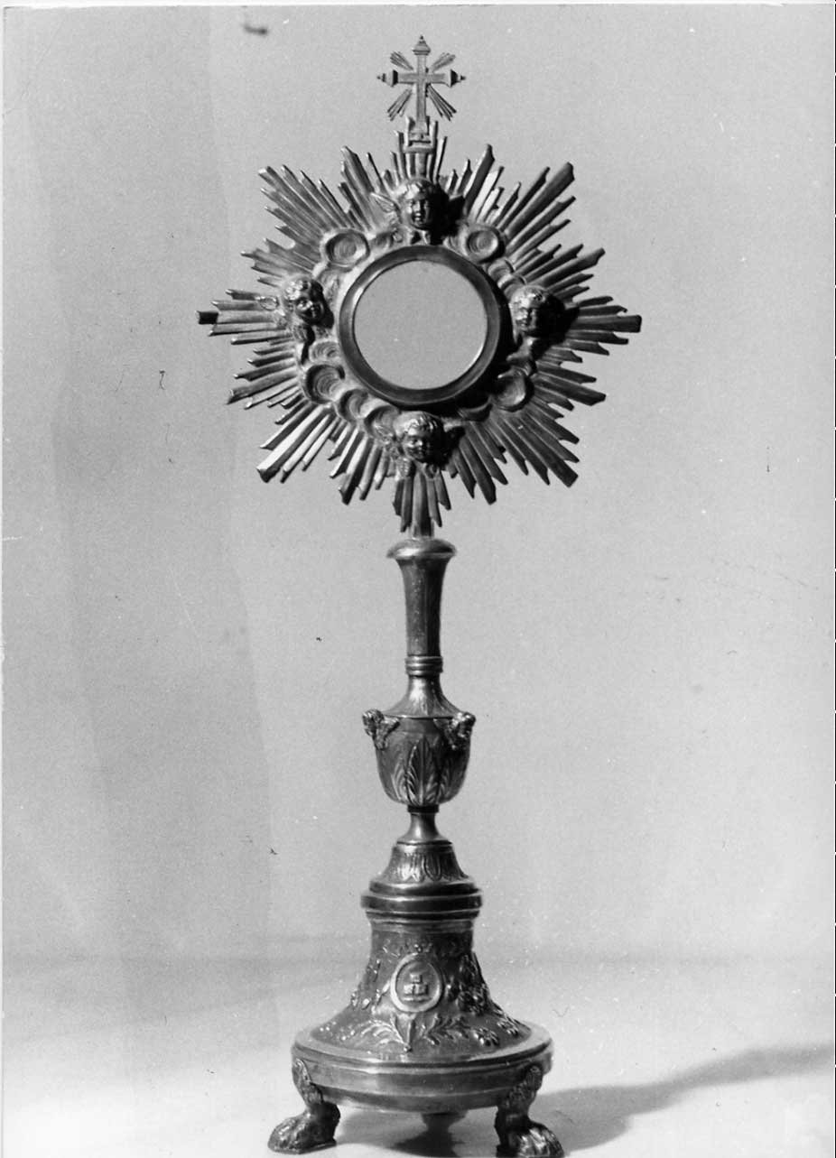 ostensorio - a raggiera, opera isolata - bottega Italia centrale (sec. XVIII)