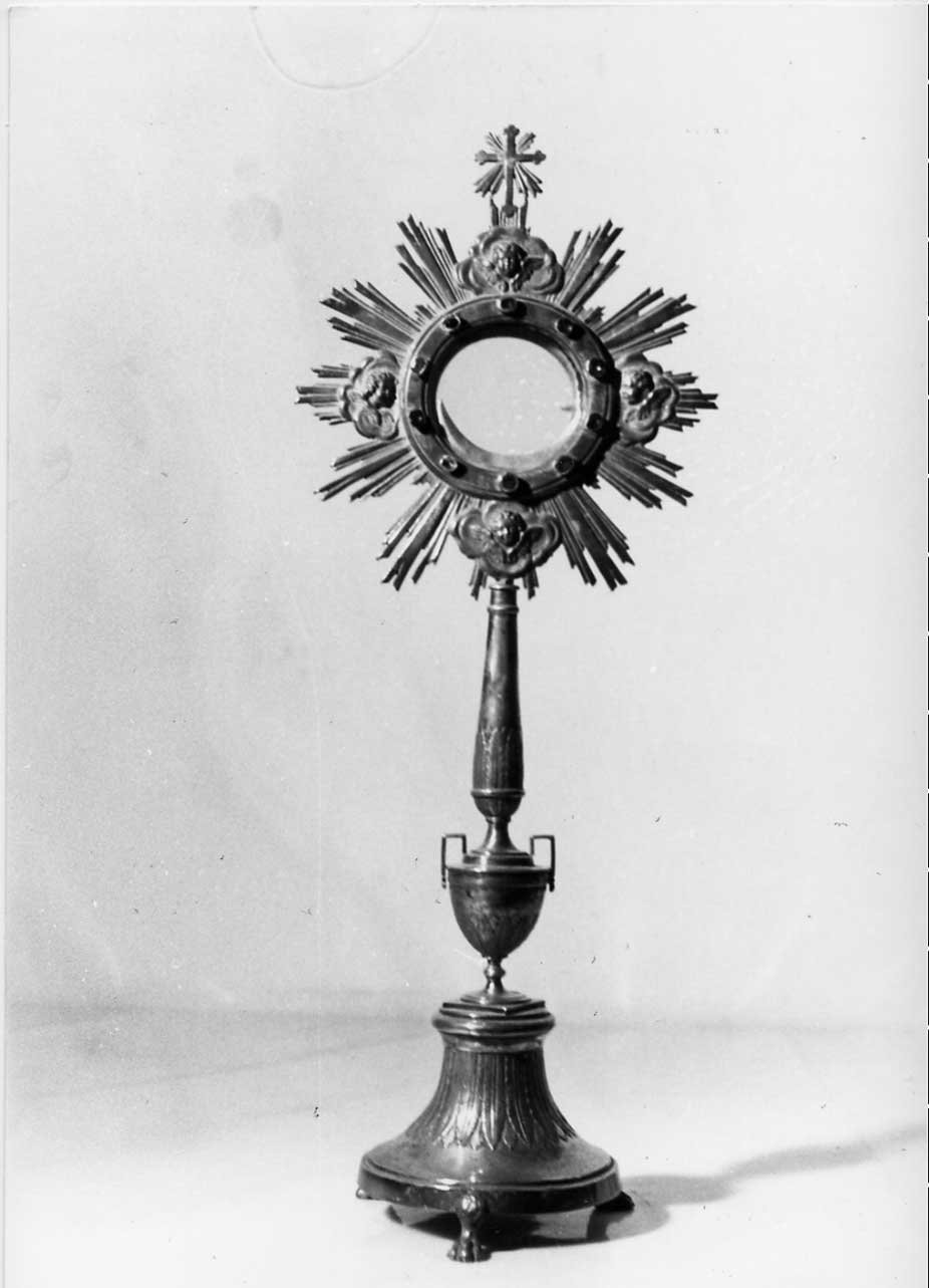 ostensorio - a raggiera, opera isolata - bottega Italia centrale (sec. XVIII)