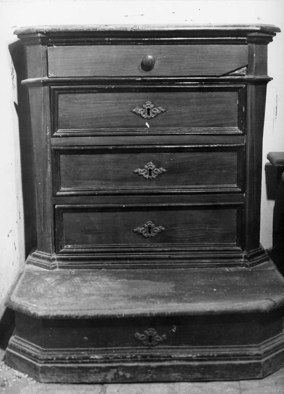 inginocchiatoio - a stipetto, opera isolata - bottega Italia centrale (sec. XVIII)