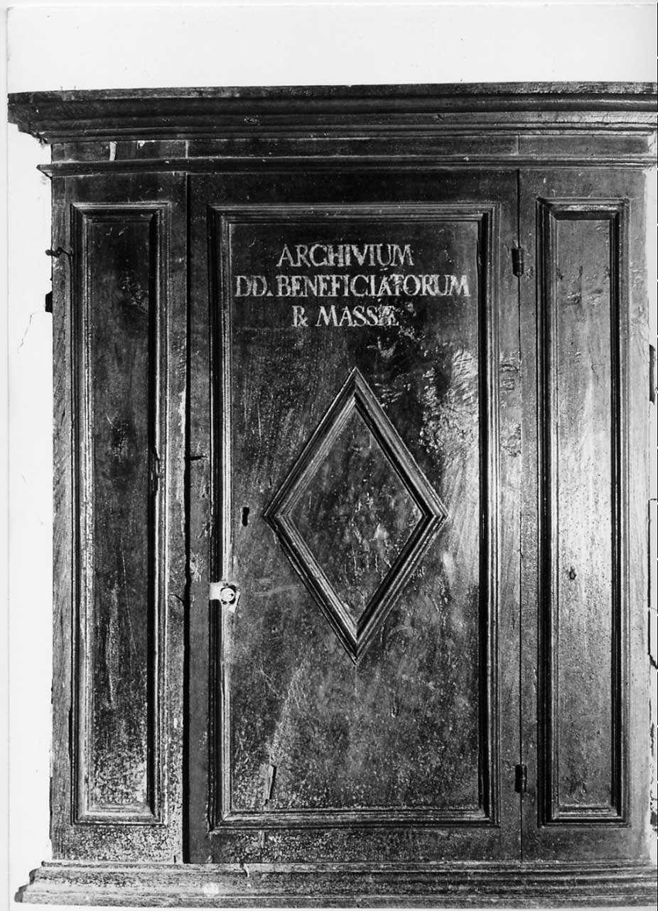 armadio da sacrestia, opera isolata - bottega Italia centrale (sec. XVII)