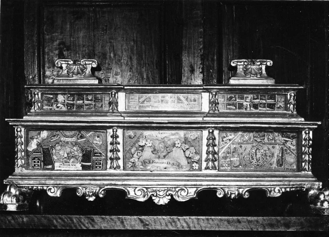 reliquiario - a retablo, opera isolata - bottega Italia centrale (sec. XVIII)