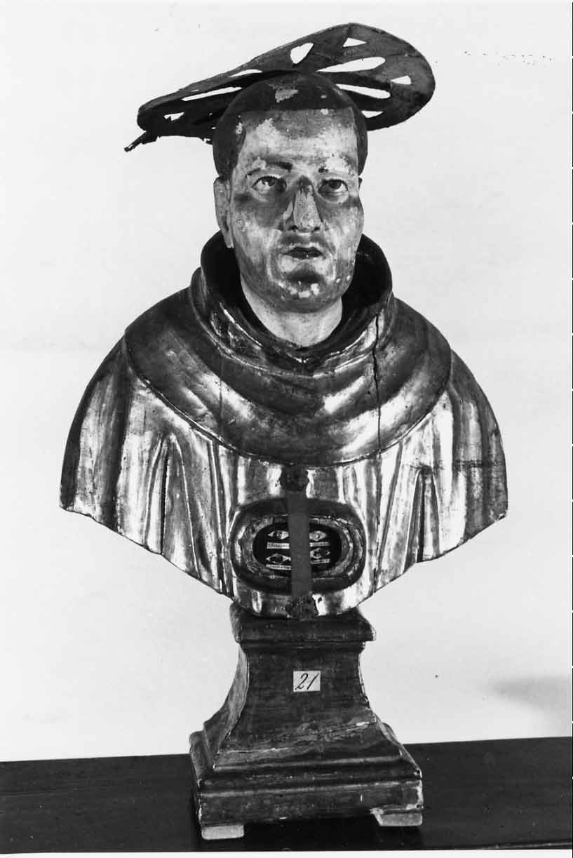 Santo monaco (reliquiario - a busto, opera isolata) - bottega umbra (sec. XVIII)