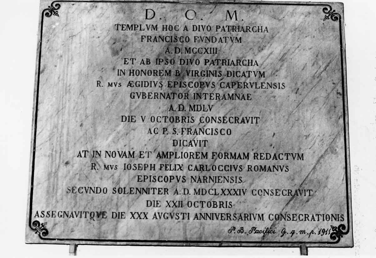 lapide commemorativa, opera isolata - bottega umbra (sec. XX)