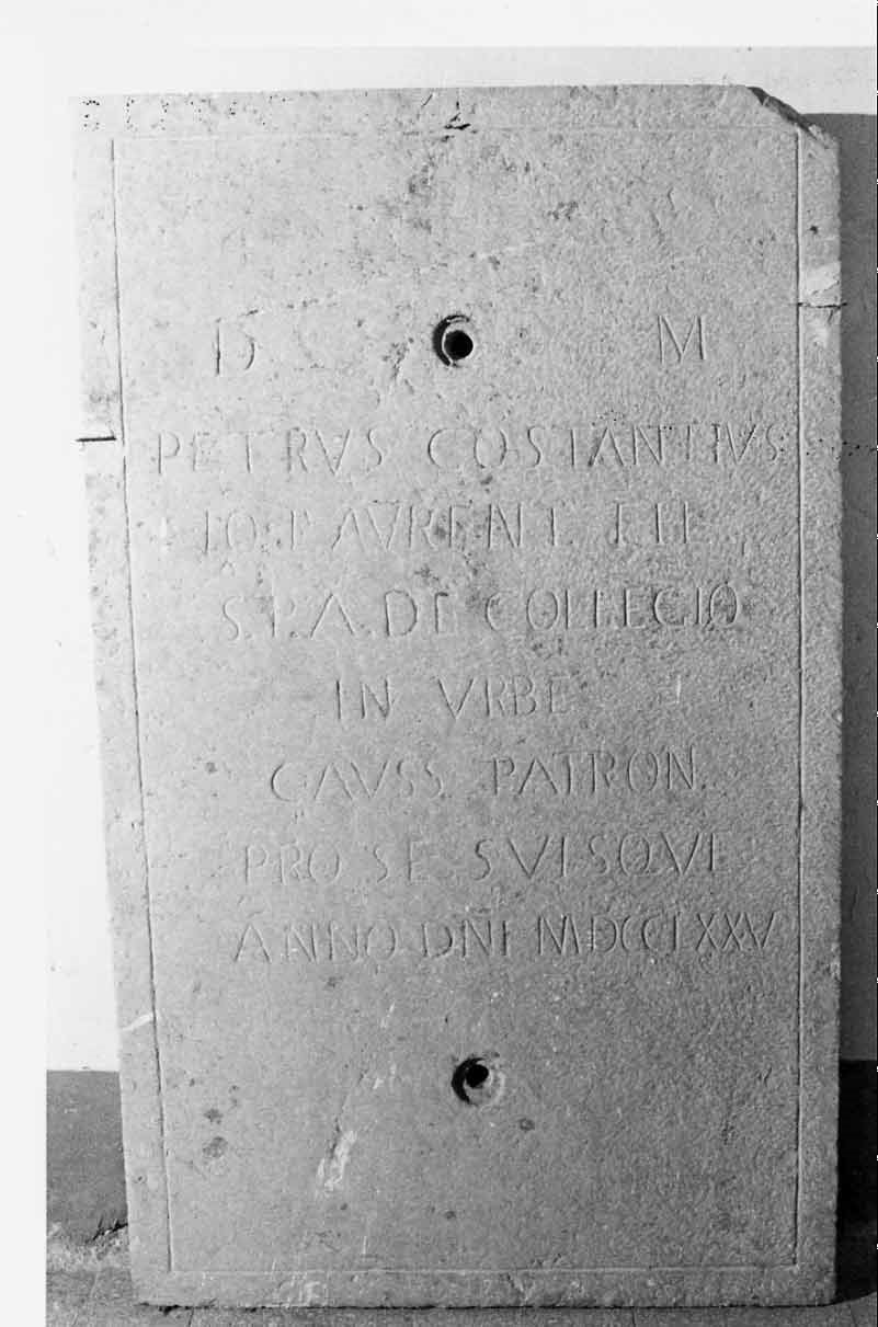 lastra tombale, opera isolata - bottega umbra (sec. XVIII)