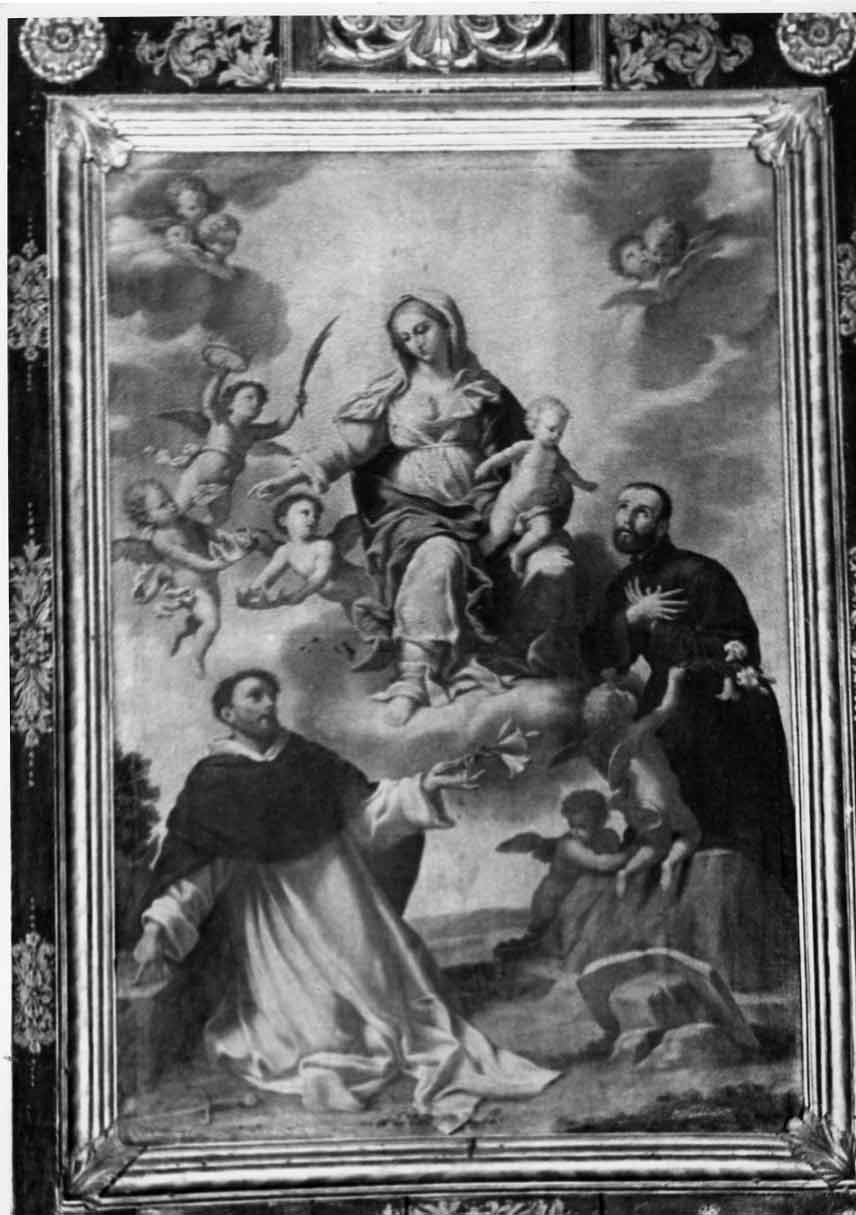 Madonna con Bambino in gloria (dipinto, elemento d'insieme) di Refini Francesco (attribuito) (sec. XVII)