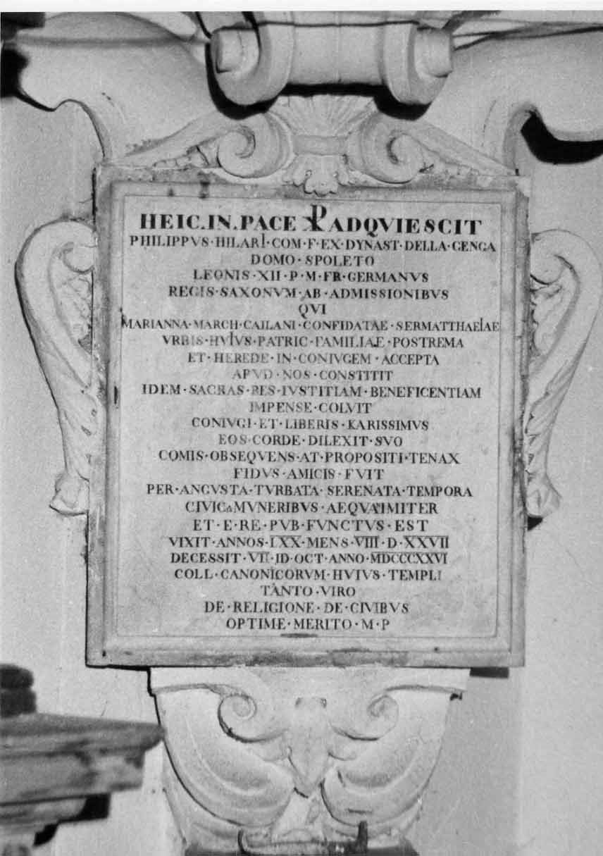 lapide commemorativa, opera isolata - bottega umbra (sec. XIX)