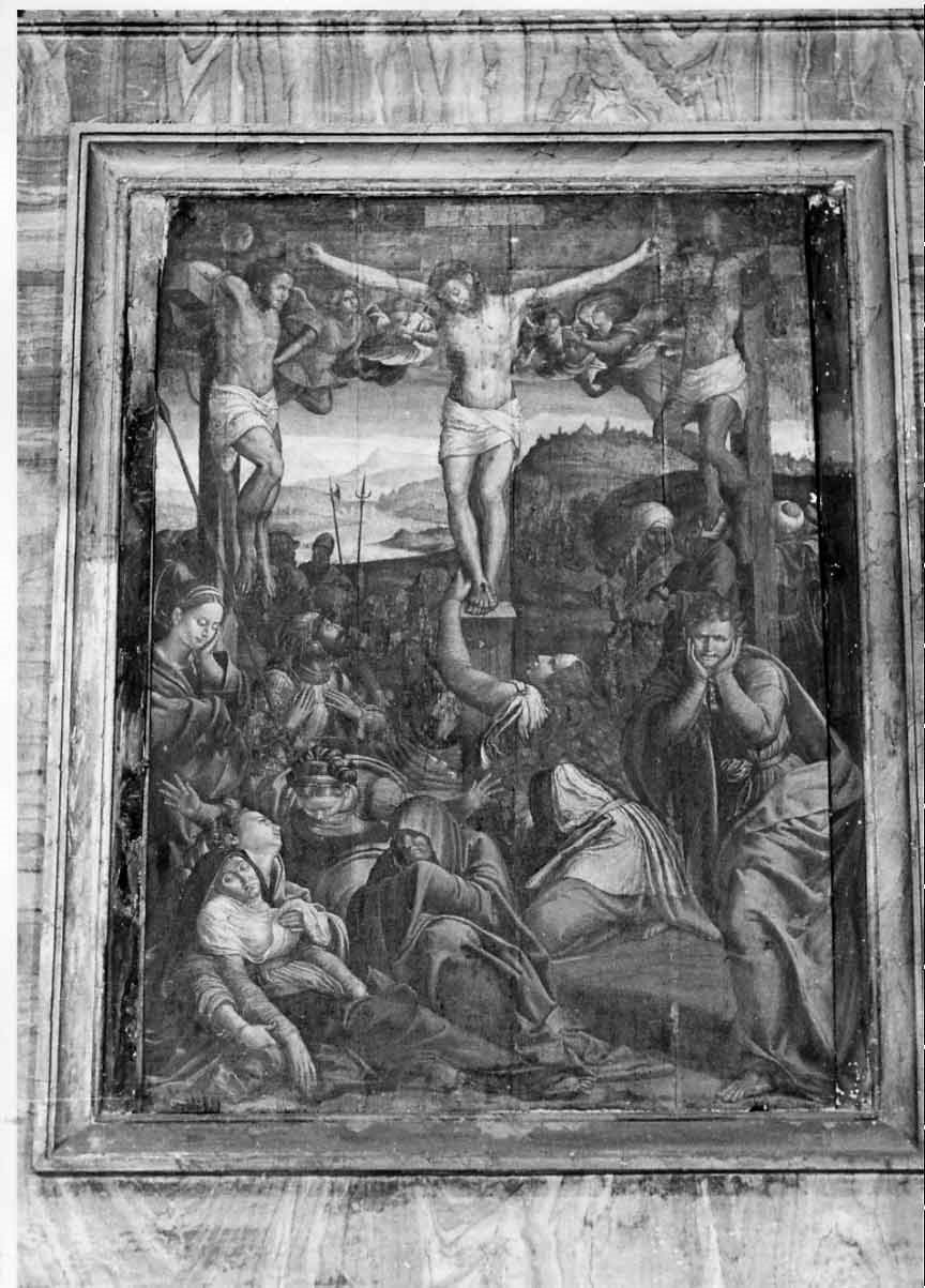 crocifissione (dipinto, elemento d'insieme) di Doni Adone detto Doni Dono (attribuito) (sec. XVI)