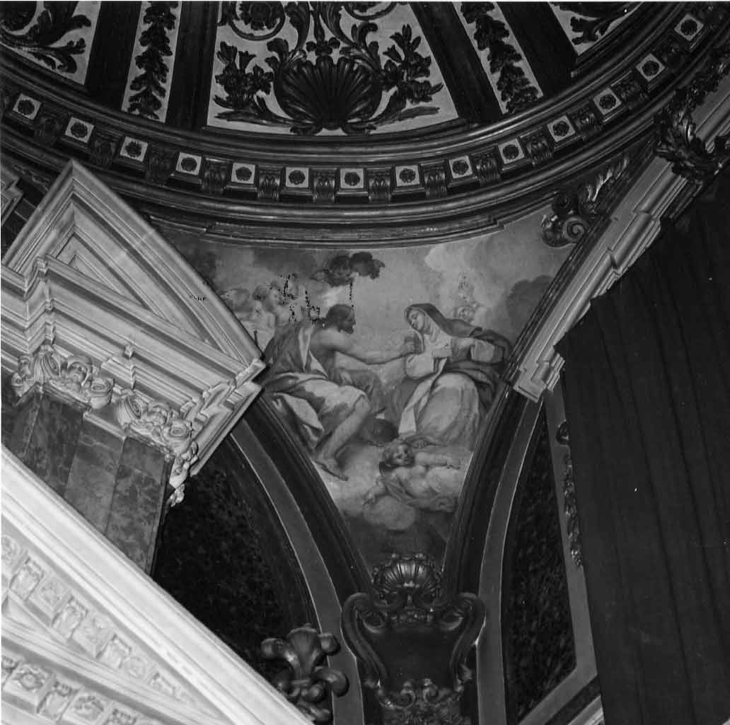 La Beata Lucia riceve le stigmati da Gesù (dipinto, complesso decorativo) di Trevisani Francesco (attribuito) (sec. XVIII)