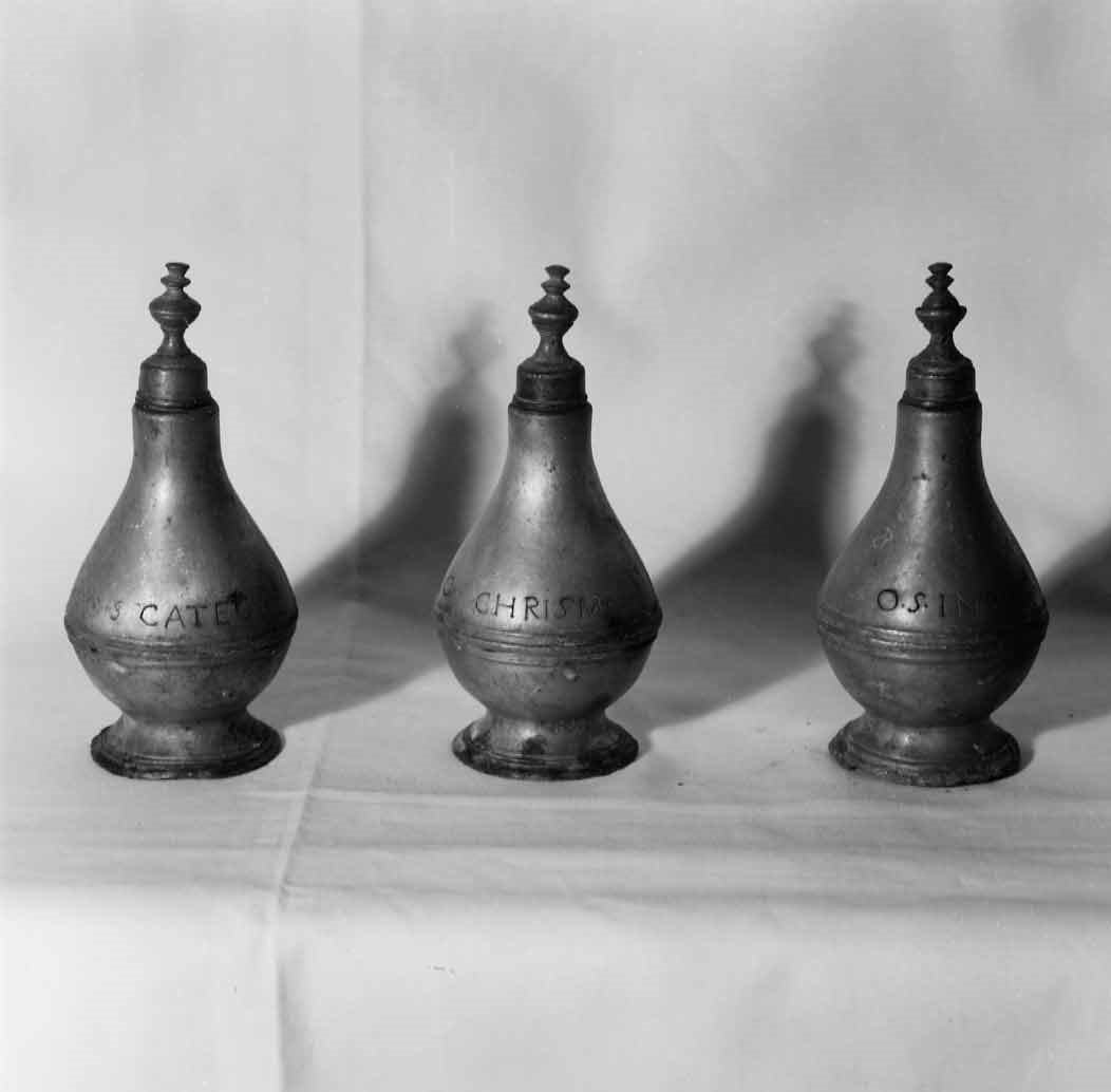 vasetti per oli santi, serie - bottega Italia centrale (sec. XVIII)