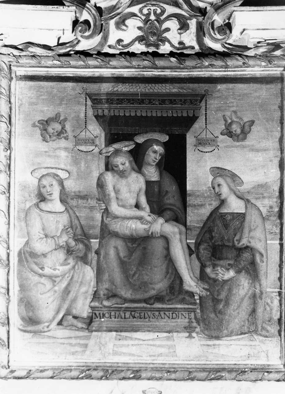 Pietà (dipinto, opera isolata) di Vannucci Pietro detto Perugino (attribuito) (sec. XVI)